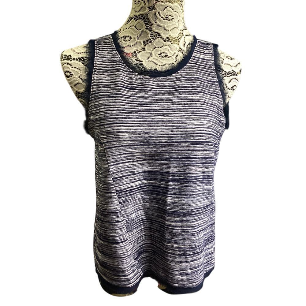 Vanessa Virginia by Anthropologie navy and white striped Sleeveless top M
